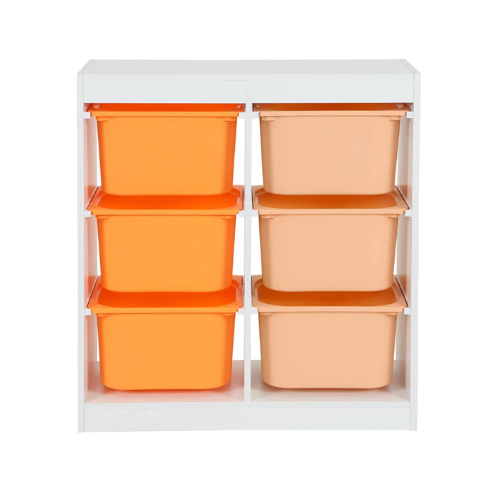 Mobile per bambini con 6 scatole colorate, arancione