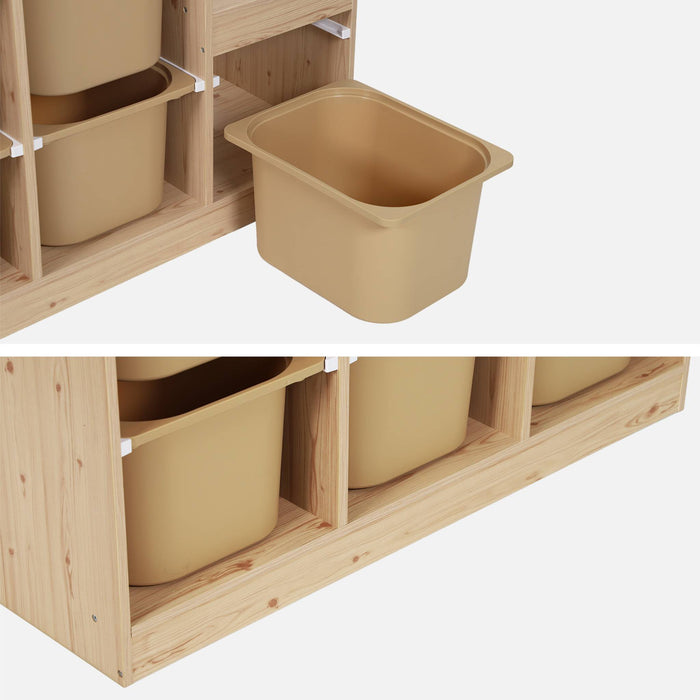 Mobile contenitore per bambini a scala con 6 contenitori, beige