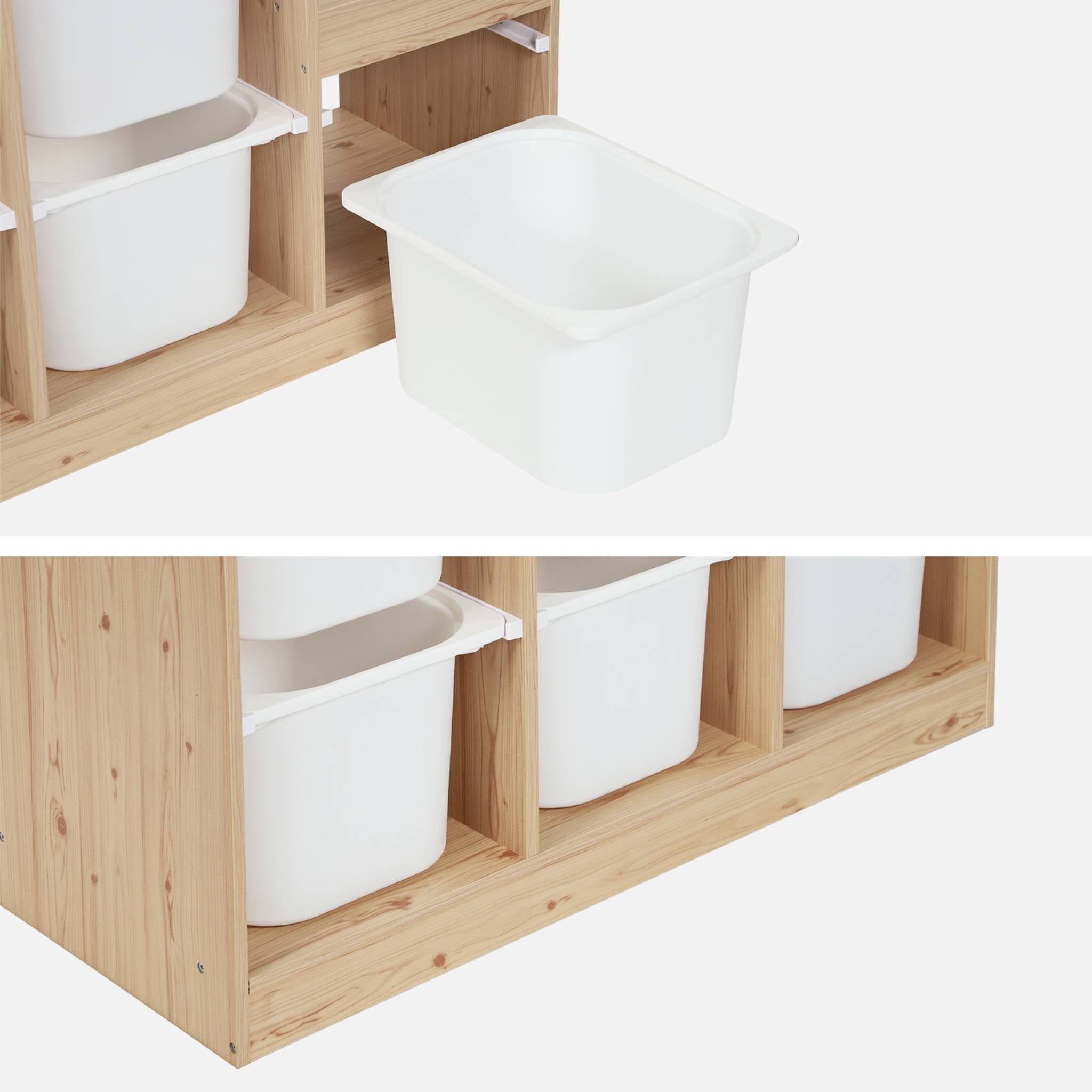 Mobile contenitore per bambini a scala con 6 contenitori, marrone