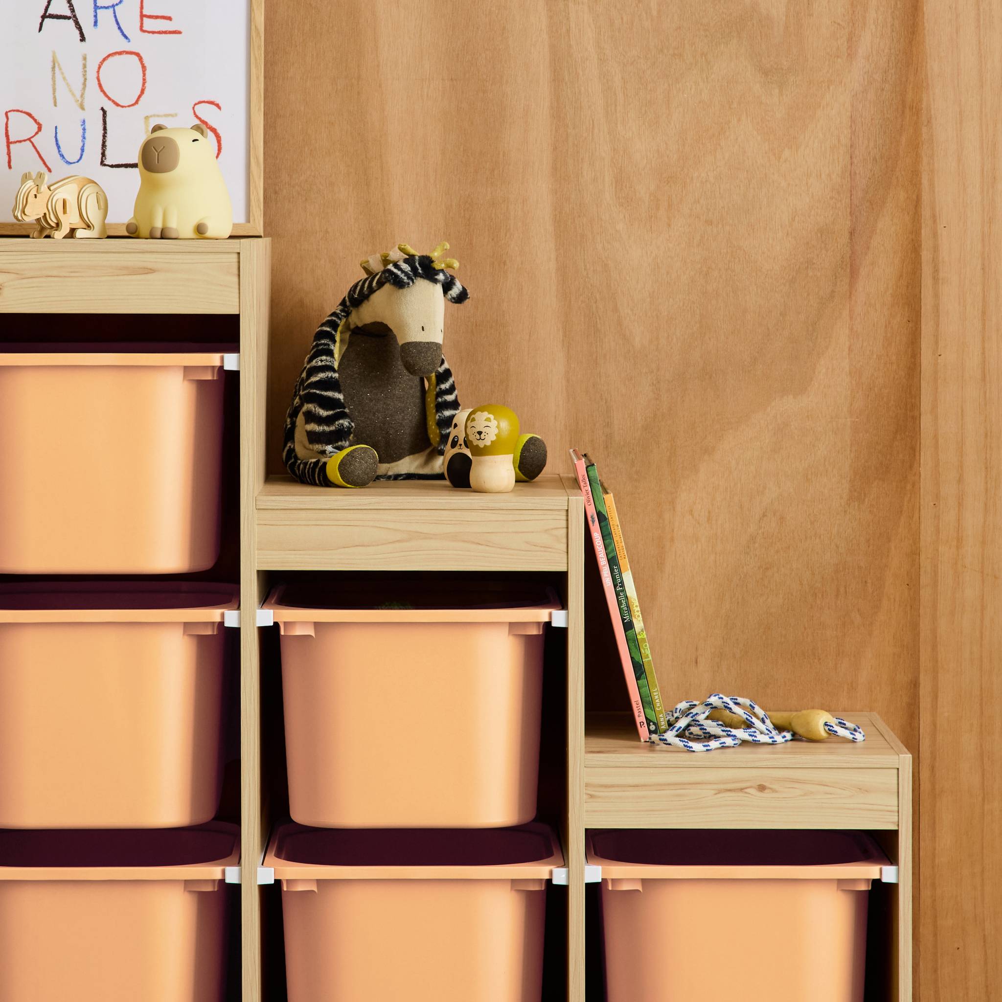 Mobile contenitore per bambini a scala con 6 contenitori, pesca