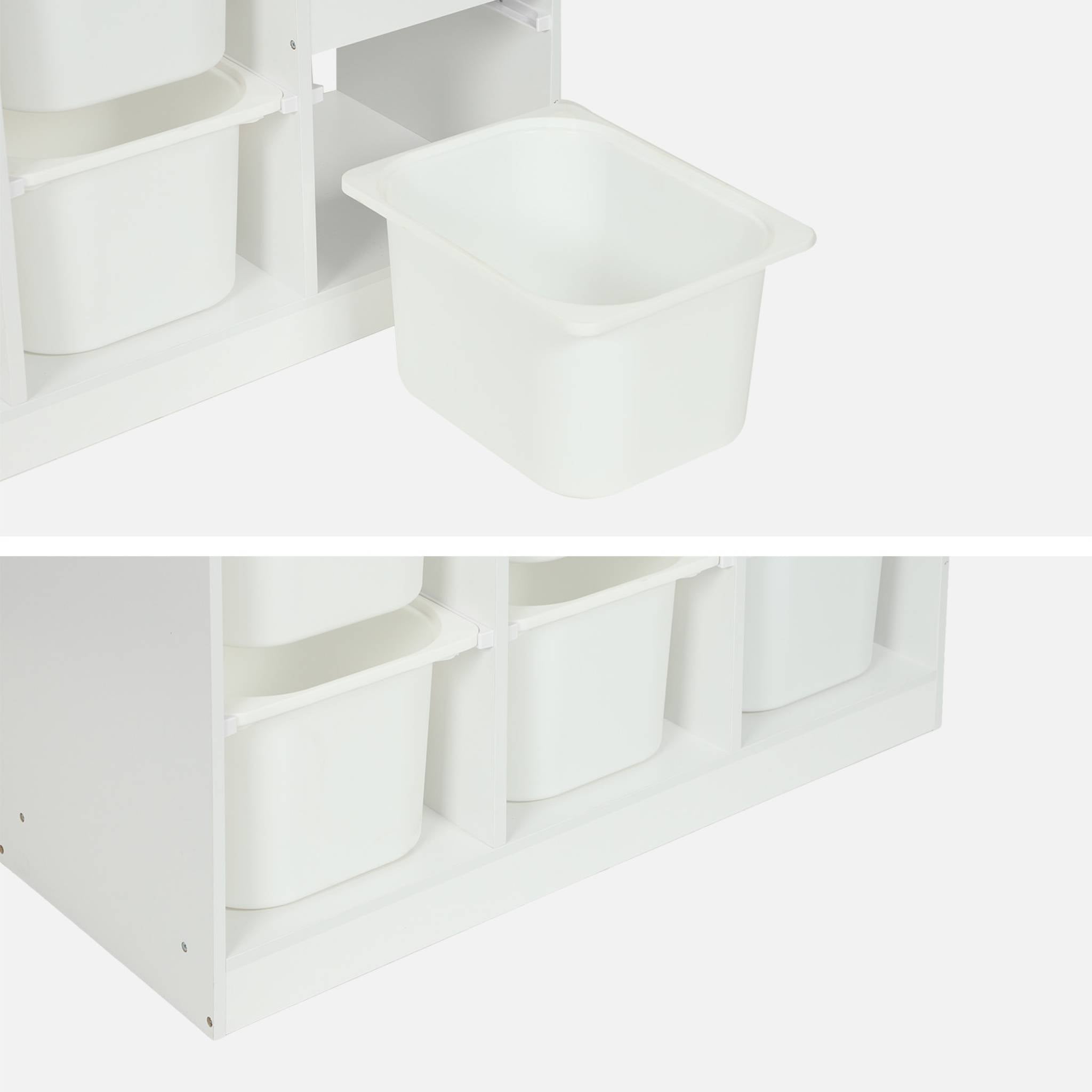 Mobile contenitore per bambini a scala con 6 contenitori, bianco