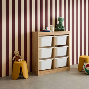 Contenitore per bambini con 6 contenitori, marrone naturale