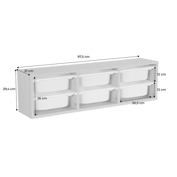 Contenitore per bambini, 6 contenitori, bianco