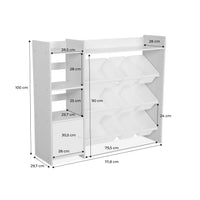 Contenitore per bambini con 9 contenitori, 4 ripiani, 1 anta, marrone