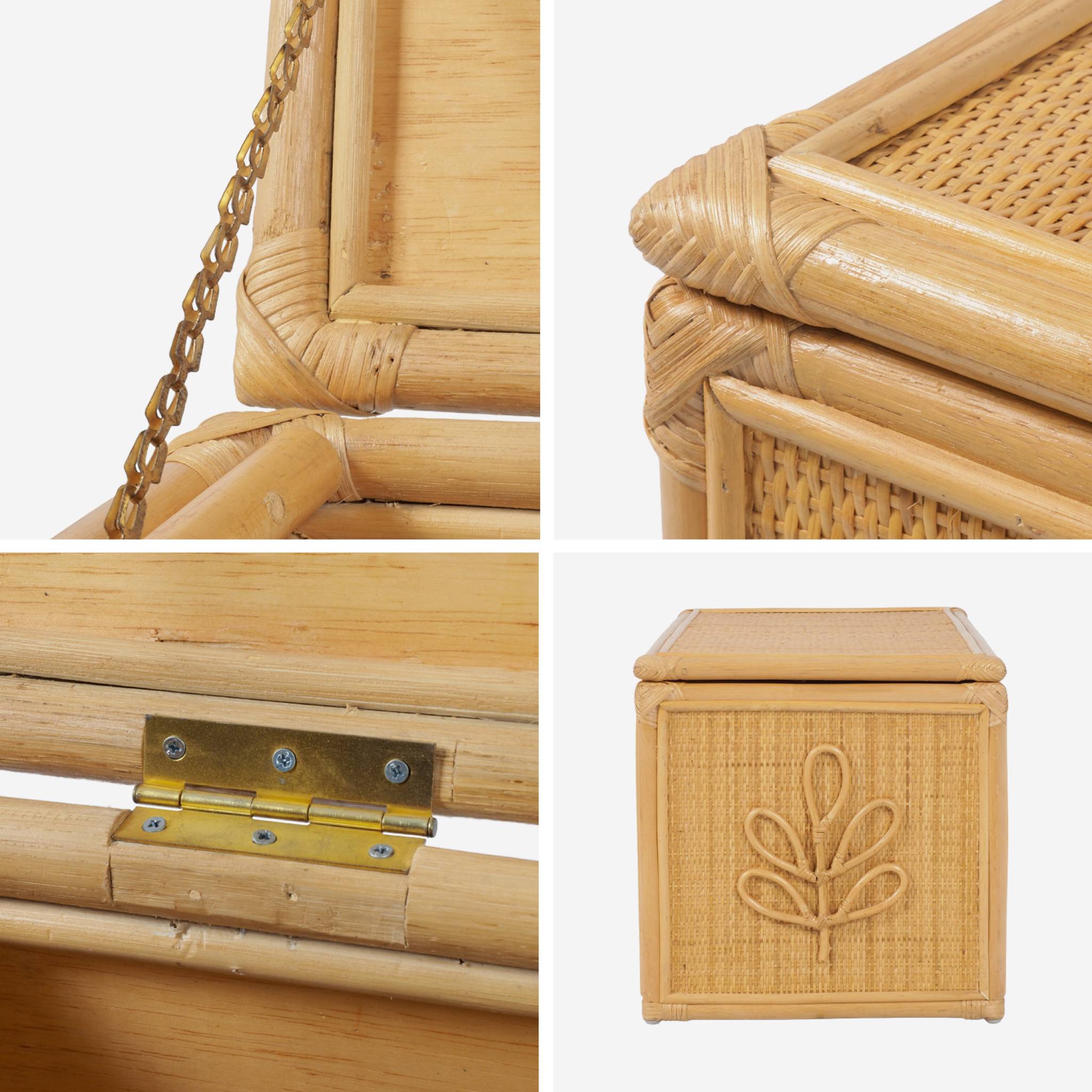 Baule giocattoli per bambini bohémien in rattan, rattan naturale