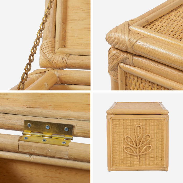 Baule giocattoli per bambini bohémien in rattan, rattan naturale