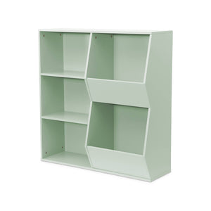 Contenitore per bambini, 3 ripiani e 2 vani portaoggetti, verde