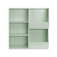 Contenitore per bambini, 3 ripiani e 2 vani portaoggetti, verde