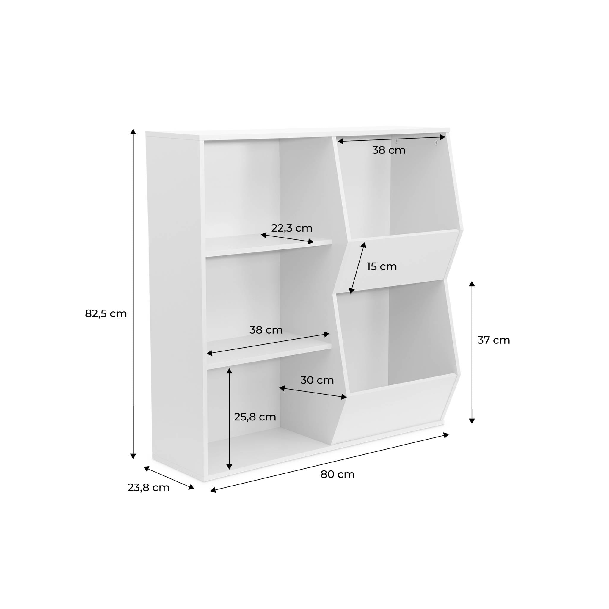 Contenitore per bambini, 3 ripiani e 2 vani portaoggetti, verde