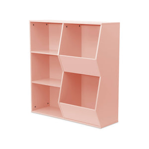 Contenitore per bambini, 3 ripiani e 2 vani portaoggetti, rosa