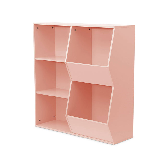 Contenitore per bambini, 3 ripiani e 2 vani portaoggetti, rosa