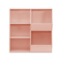 Contenitore per bambini, 3 ripiani e 2 vani portaoggetti, rosa