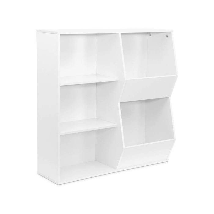 Contenitore per bambini, 3 ripiani e 2 vani portaoggetti, bianco