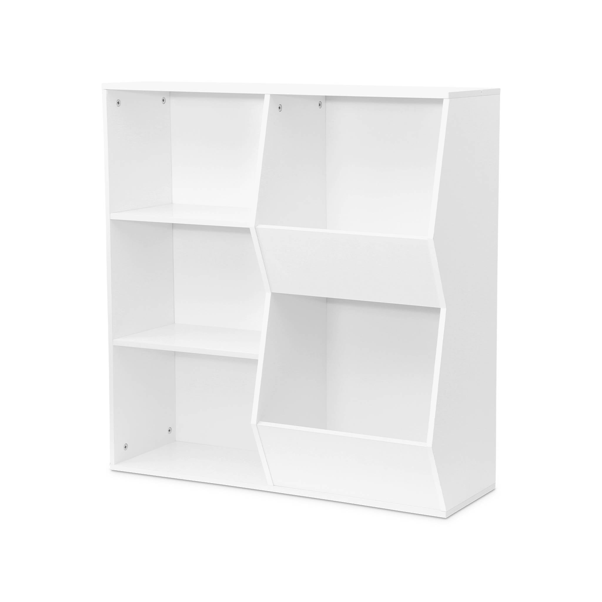 Contenitore per bambini, 3 ripiani e 2 vani portaoggetti, bianco