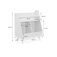 Contenitore per bambini, 2 scomparti, bianco