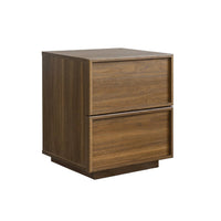 Comodino effetto legno 2 cassetti, noce