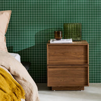 Set 2 comodini effetto legno 2 cassetti, noce