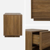 Set 2 comodini effetto legno 2 cassetti, noce