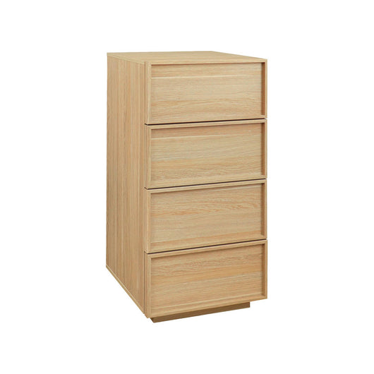 Cassettiera alta con 4 cassetti effetto legno, marrone naturale