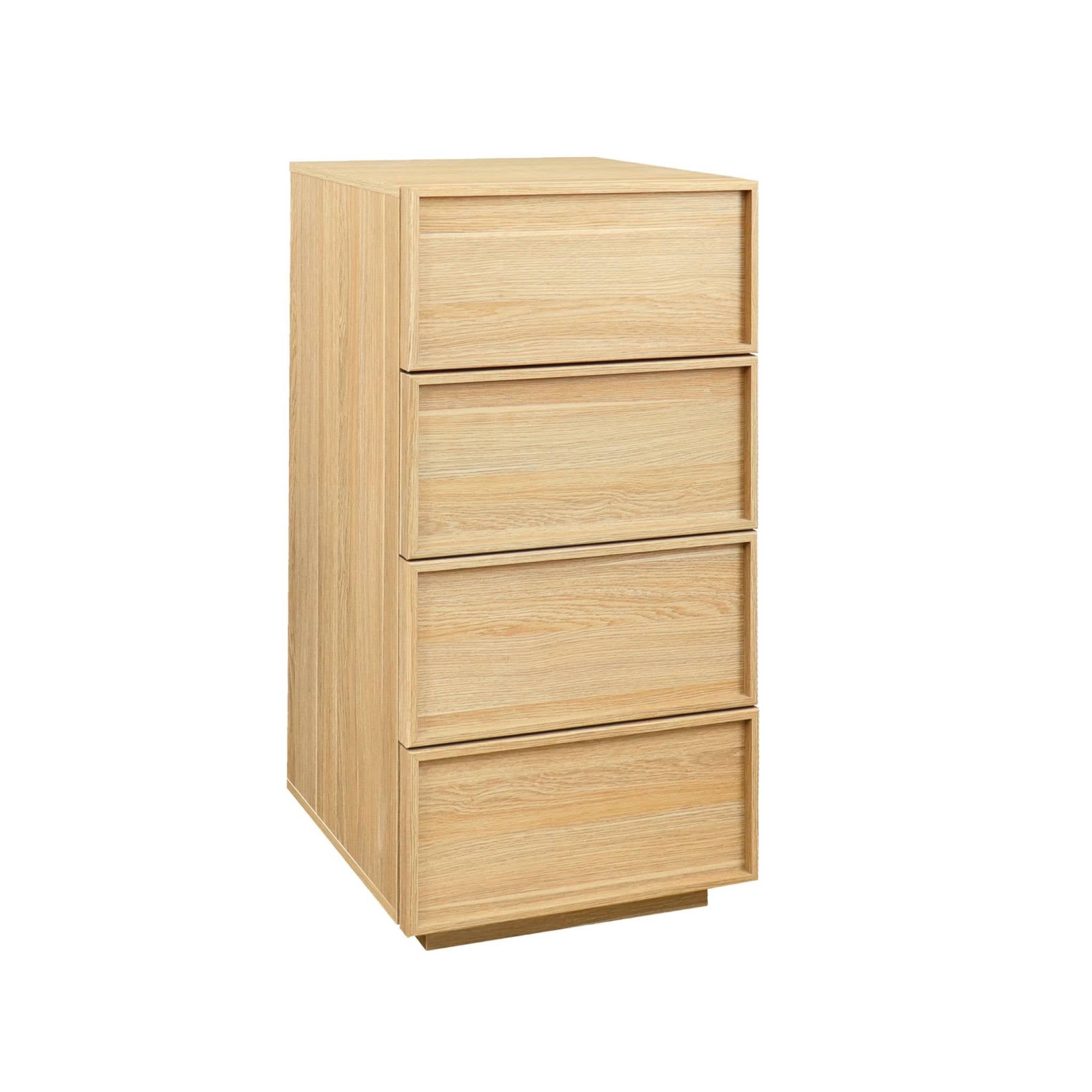 Cassettiera alta con 4 cassetti effetto legno, marrone naturale