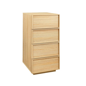 Cassettiera alta con 4 cassetti effetto legno, marrone naturale