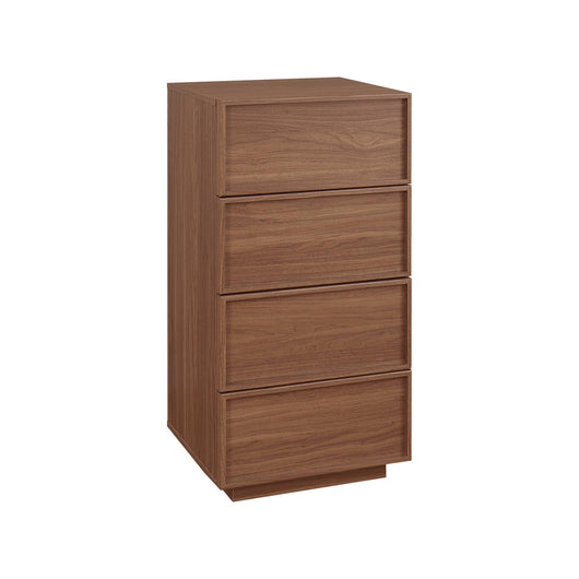 Cassettiera alta con 4 cassetti effetto legno, noce