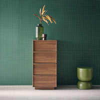 Cassettiera alta con 4 cassetti effetto legno, marrone