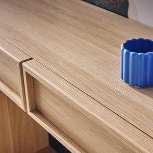 Console effet legno 2 cassetti e ripiano, marrone naturale