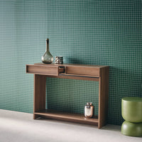 Console effet legno 2 cassetti e ripiano, marrone