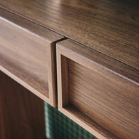 Console effet legno 2 cassetti e ripiano, marrone