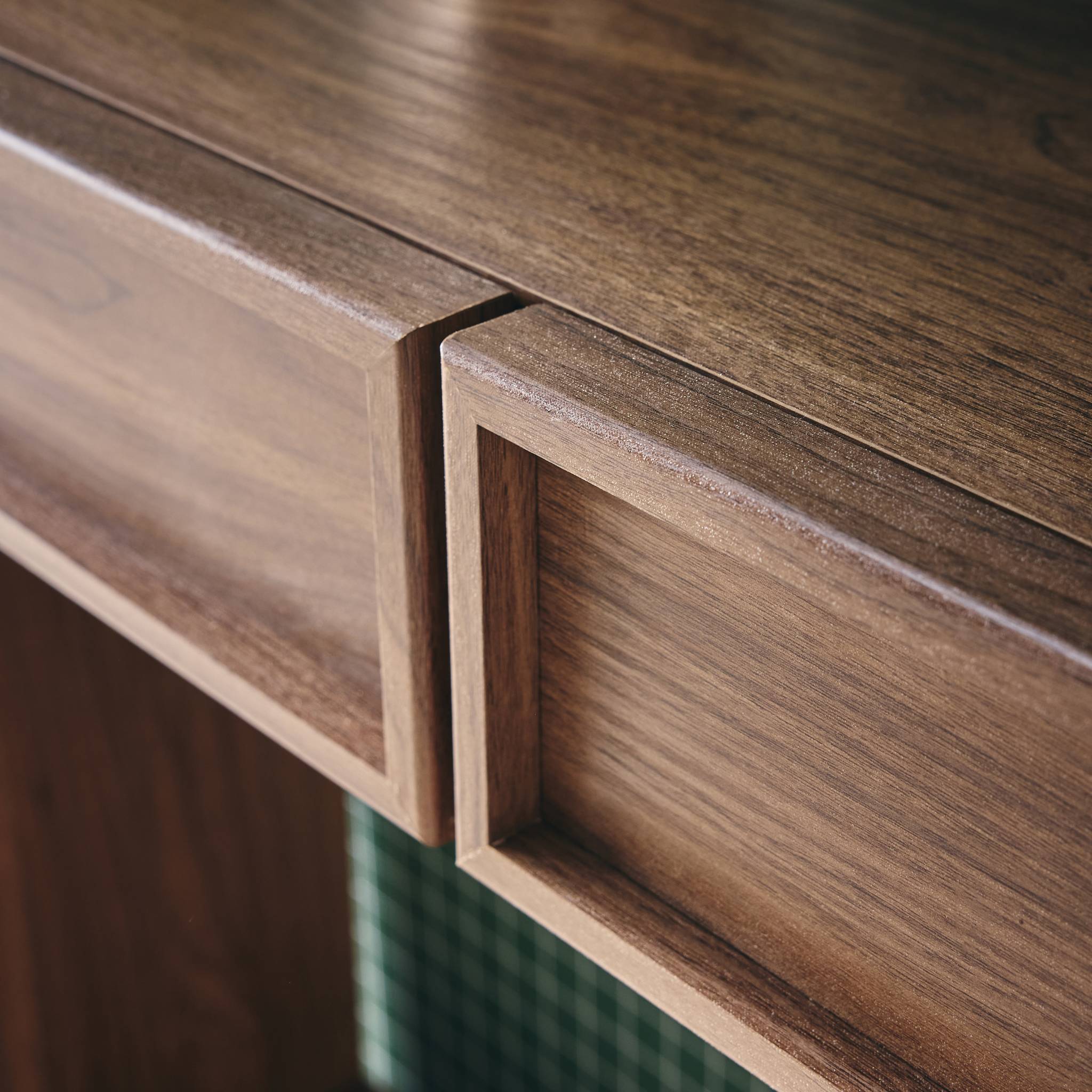 Console effet legno 2 cassetti e ripiano, marrone