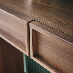 Console effet legno 2 cassetti e ripiano, marrone