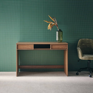 Scrivania effetto legno 2 cassetti 1 vano 120cm, noce