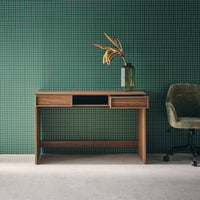 Scrivania effetto legno 2 cassetti 1 vano 120cm, noce