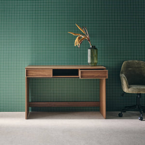 Scrivania effetto legno 2 cassetti 1 vano 120cm, noce