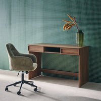 Scrivania effetto legno 2 cassetti 1 vano 120cm, noce