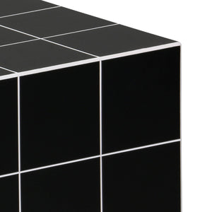 Tavolino, tavolino cubico effetto piastrelle di cemento, nero