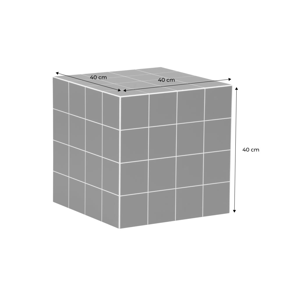 Tavolino, tavolino cubico effetto piastrelle di cemento, nero