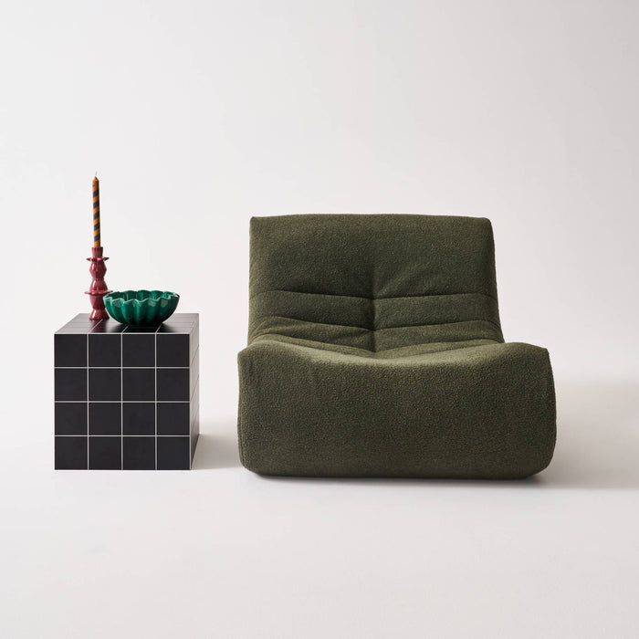 Tavolino, tavolino cubico effetto piastrelle di cemento, nero