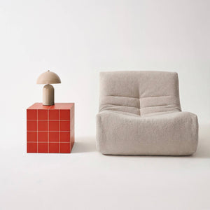 Tavolino, tavolino cubico effetto piastrelle di cemento, terracotta