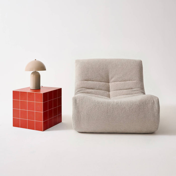 Tavolino, tavolino cubico effetto piastrelle di cemento, terracotta