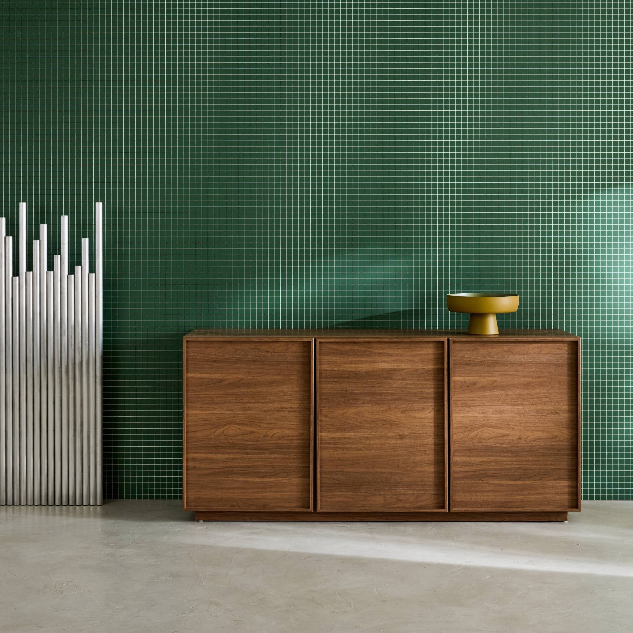 Credenza effetto legno 3 ante, 160cm, marrone