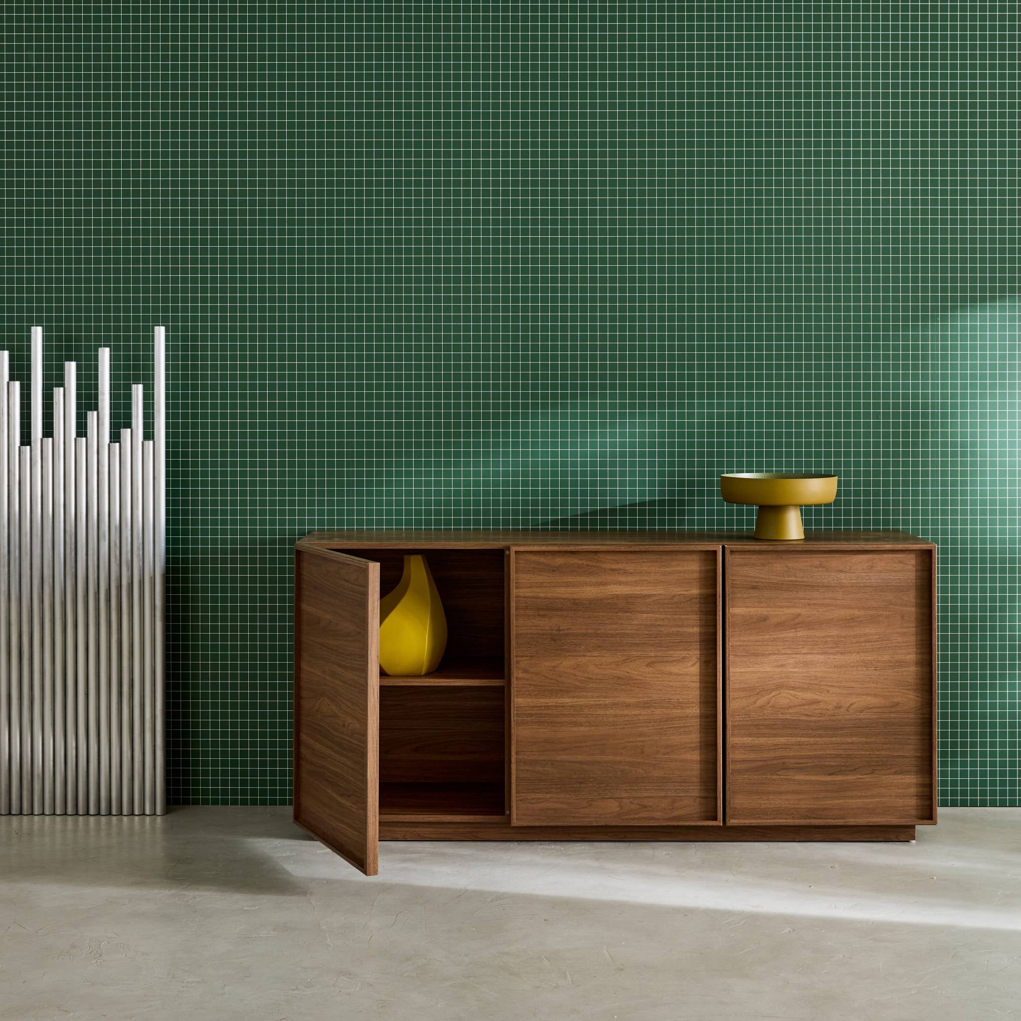 Credenza effetto legno 3 ante, 160cm, marrone