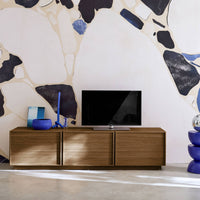 Mobile tv decorativo in legno 3 ante 180cm, marrone
