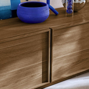 Mobile tv decorativo in legno 3 ante 180cm, marrone