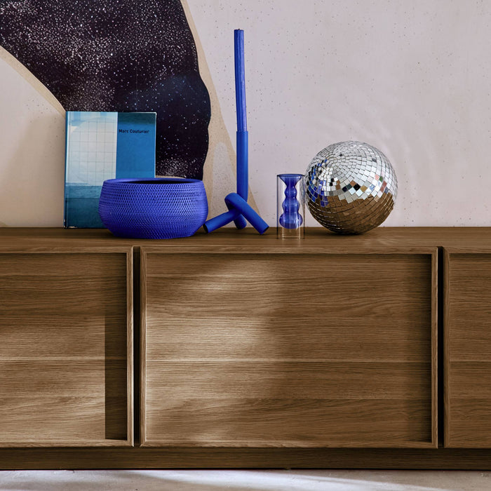 Mobile tv decorativo in legno 3 ante 180cm, marrone