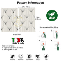 Carta da Parati Art Déco Carta Vegana 250x200cm 5,5mq 