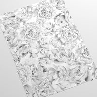 Carta da Parati Peonie Bianca e Nera Carta Vegana 250x200cm 5,5mq 