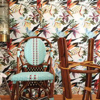 Carta da Parati Tropicale Blu Carta Vegana 250x200cm 5,5mq 