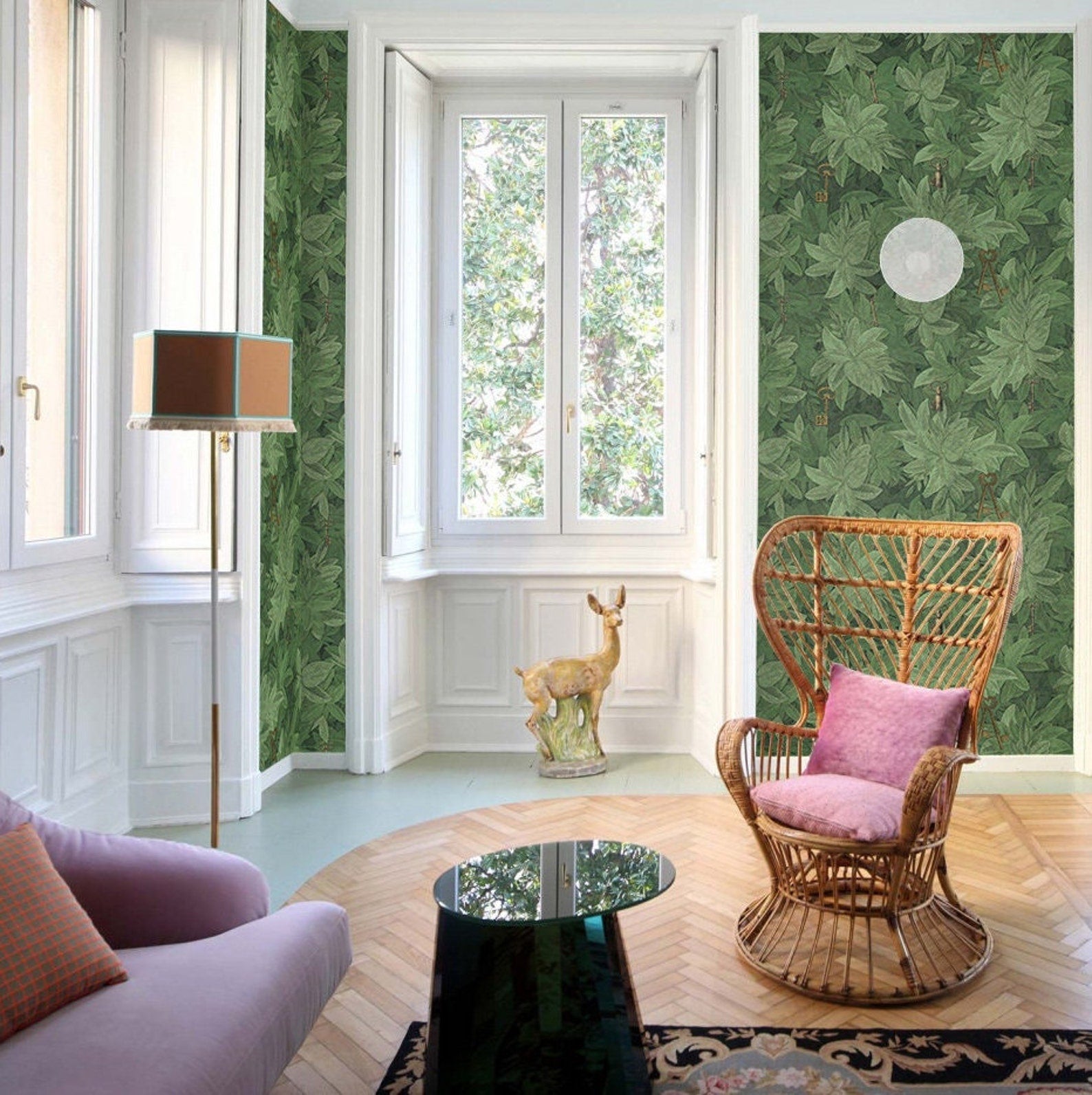 Carta da Parati Siepe con Chiavi Carta Vegana 250x200cm 5,5mq